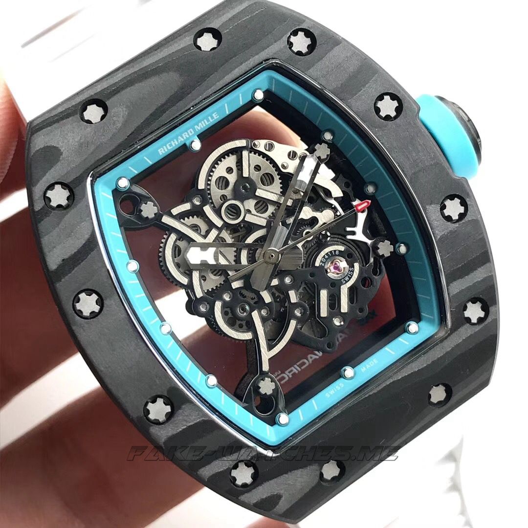 Richard Mille RM55 KV Forged Carbon Blue Skeleton Dial